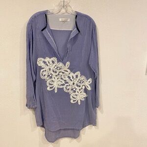 Lila Eugenie Striped Cover Up Size M/L EUC